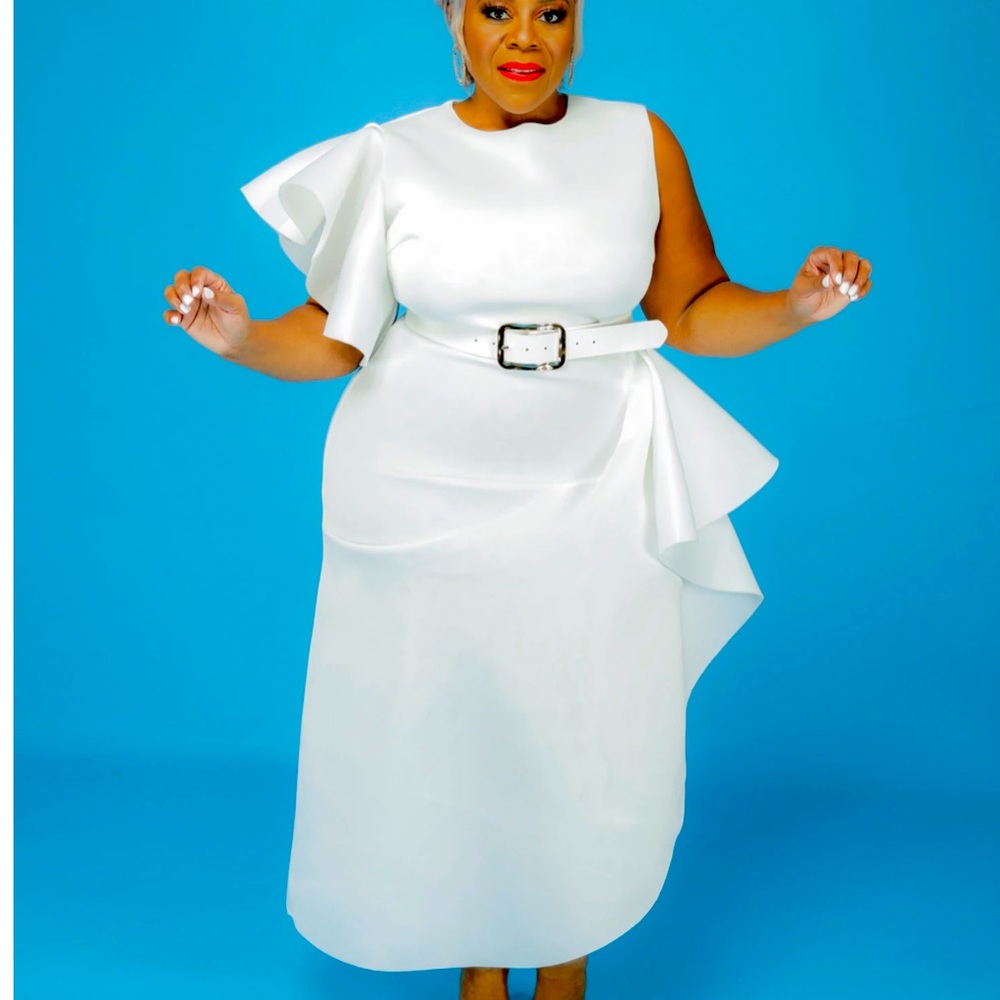 White cushion dress